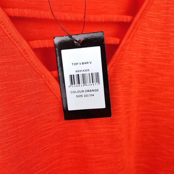 NWT - Avenue Bright Orange V-Neck Top – Plus Size 22/24 - Picture 8 of 12